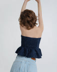 Twinkle tweed top.Navy