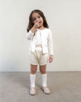 Eyelet pico cardigan