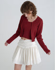 Ribbed half knit.Wine