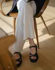 Buckle Sandal in Leather