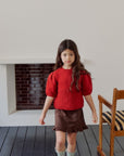 Suede frill skirt