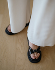 Buckle Sandal in Leather