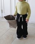 pintuck bootcut pants