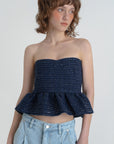 Twinkle tweed top.Navy