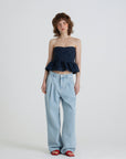 Twinkle tweed top.Navy