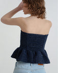 Twinkle tweed top.Navy