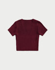 Ribbed half knit.Wine