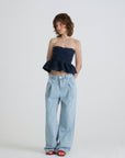 Twinkle tweed top.Navy