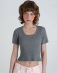 Ribbed half knit.Gray