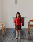 Suede frill skirt