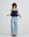 Twinkle tweed top.Navy