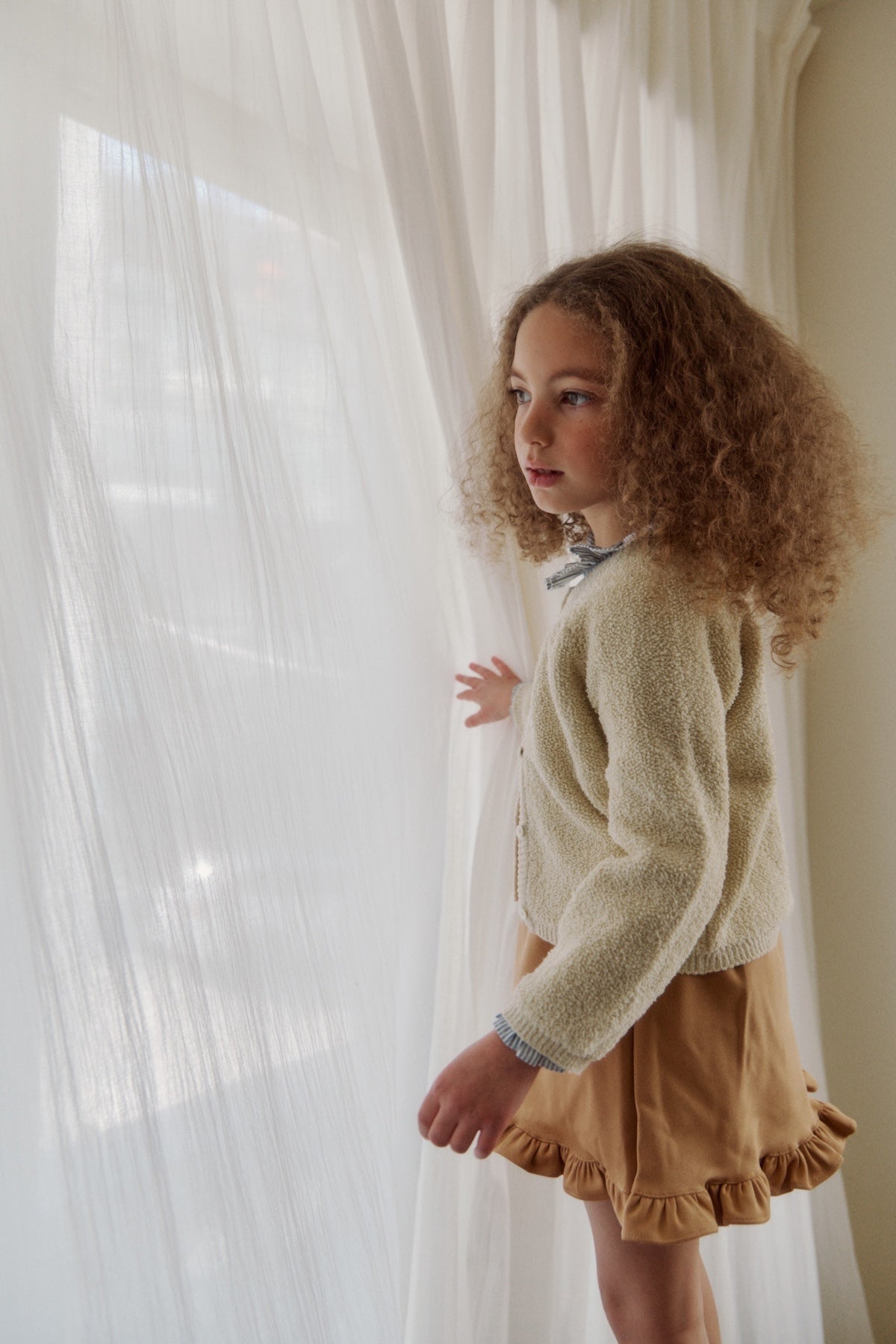 Suede frill skirt