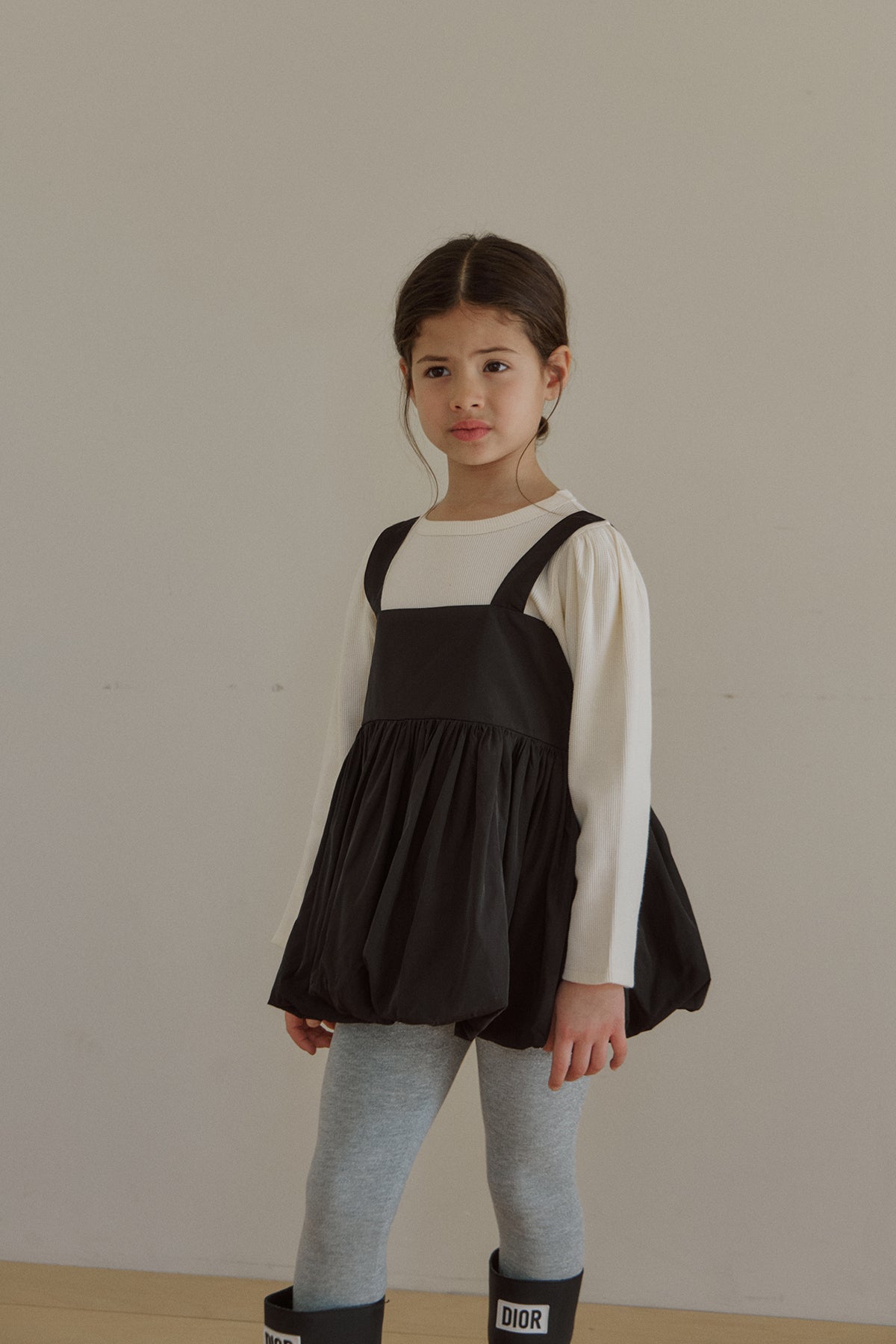 Prinballoon blouse. Black