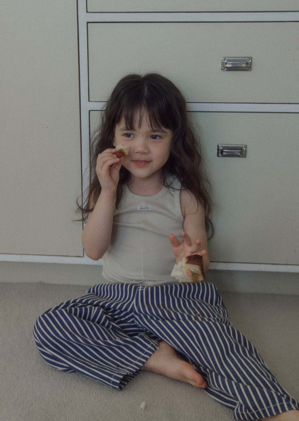 Stripe button pants