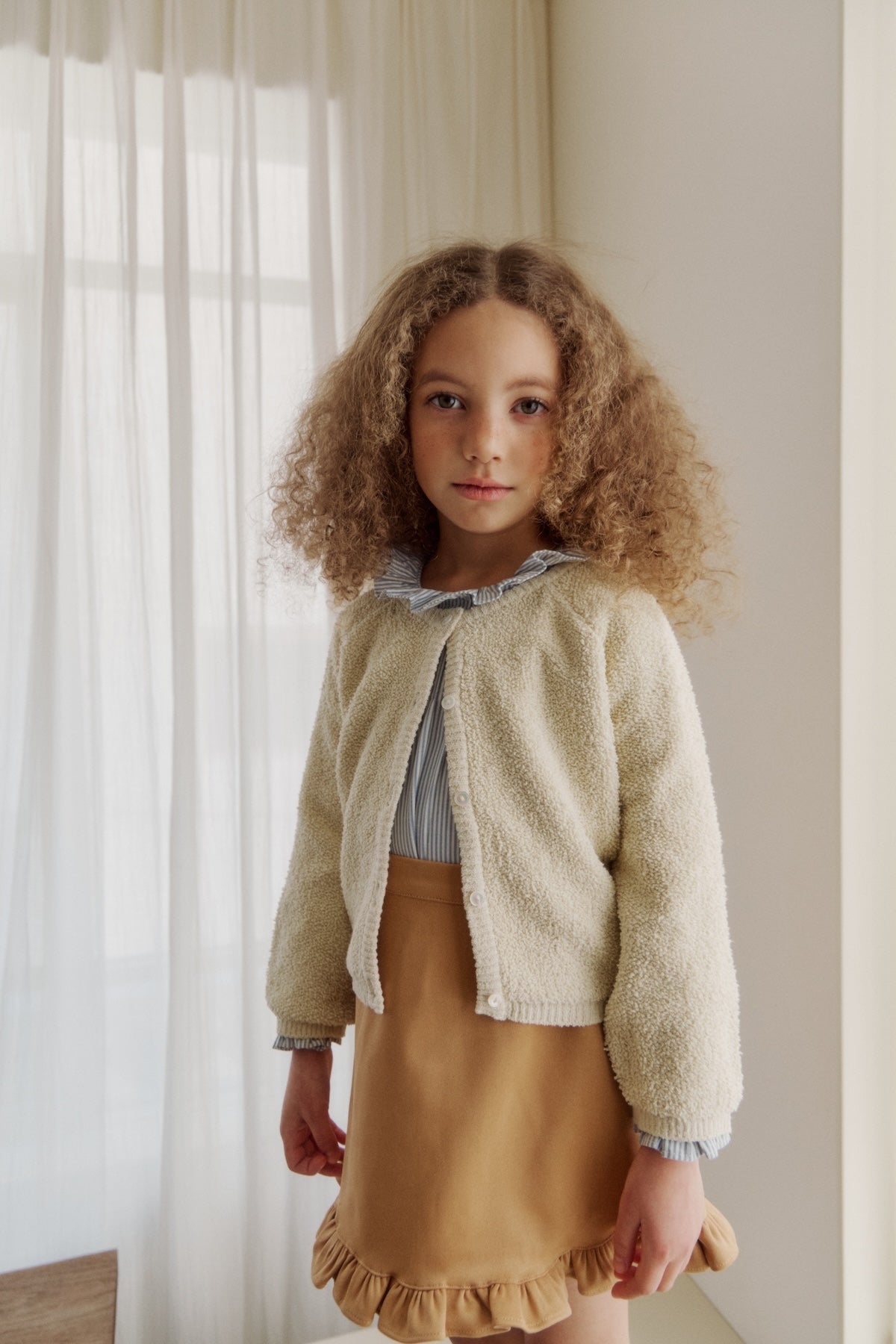 Suede frill skirt