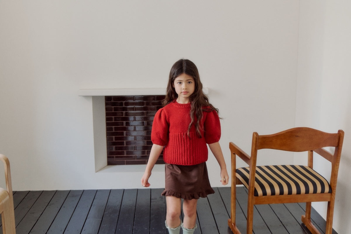 Suede frill skirt