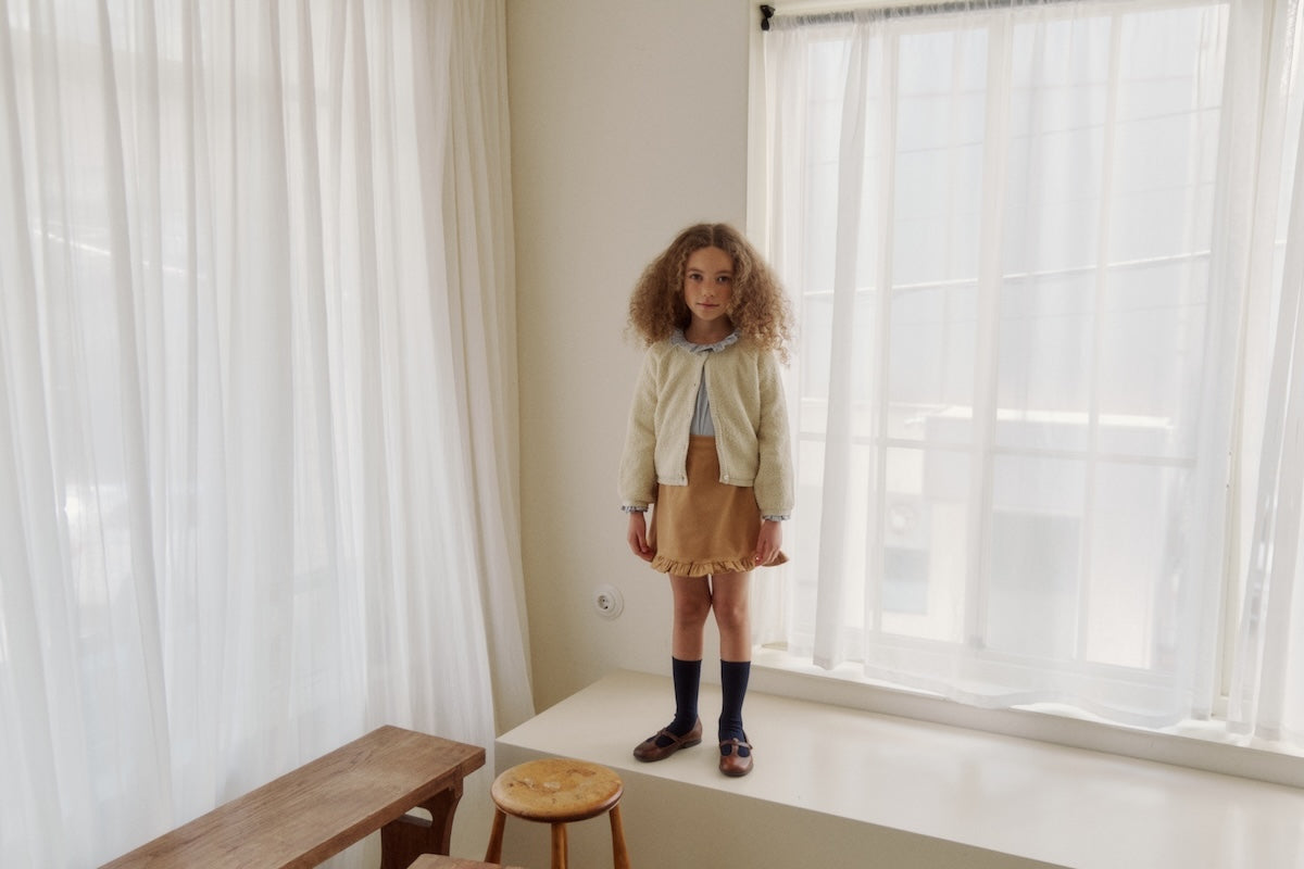Suede frill skirt