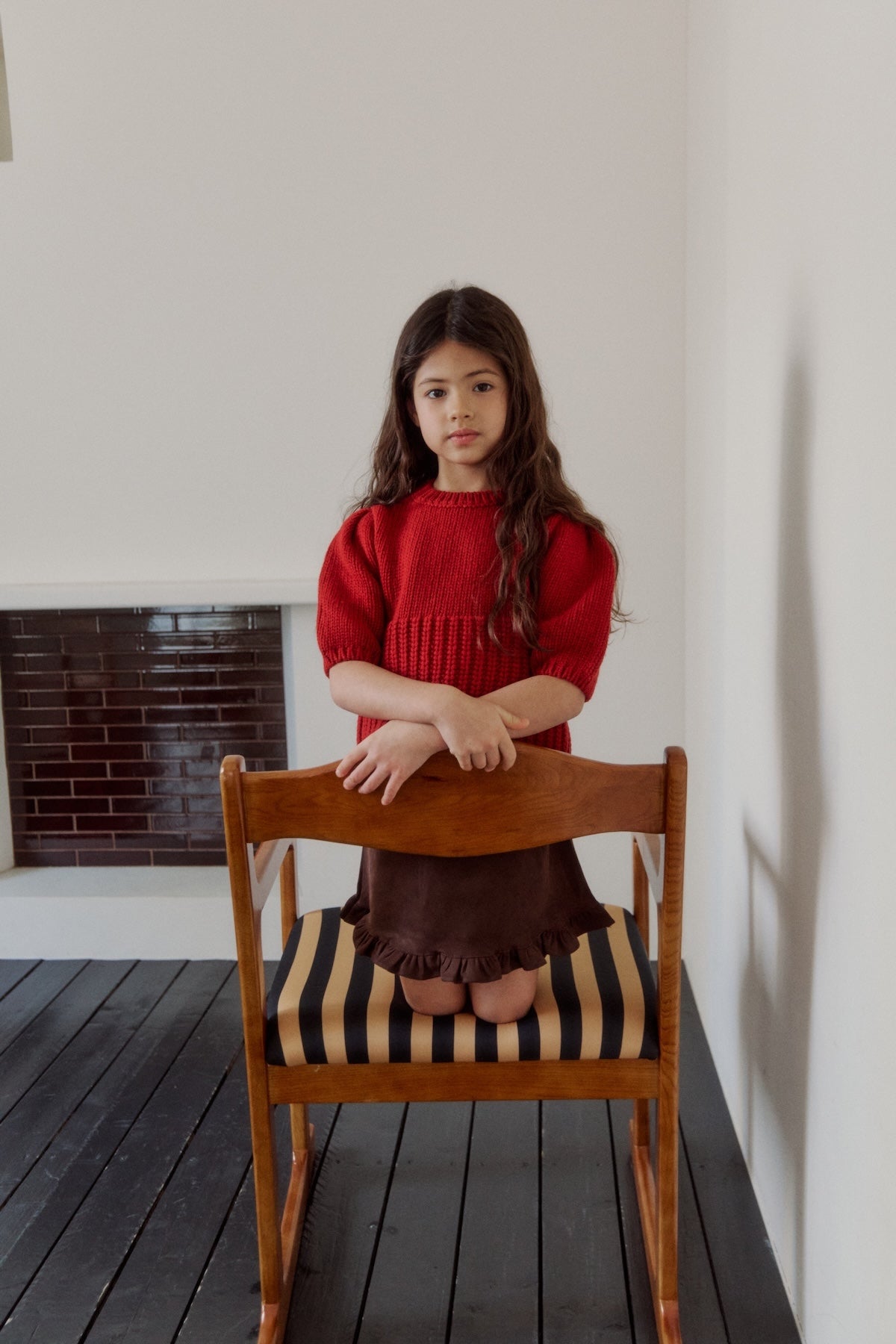 Suede frill skirt