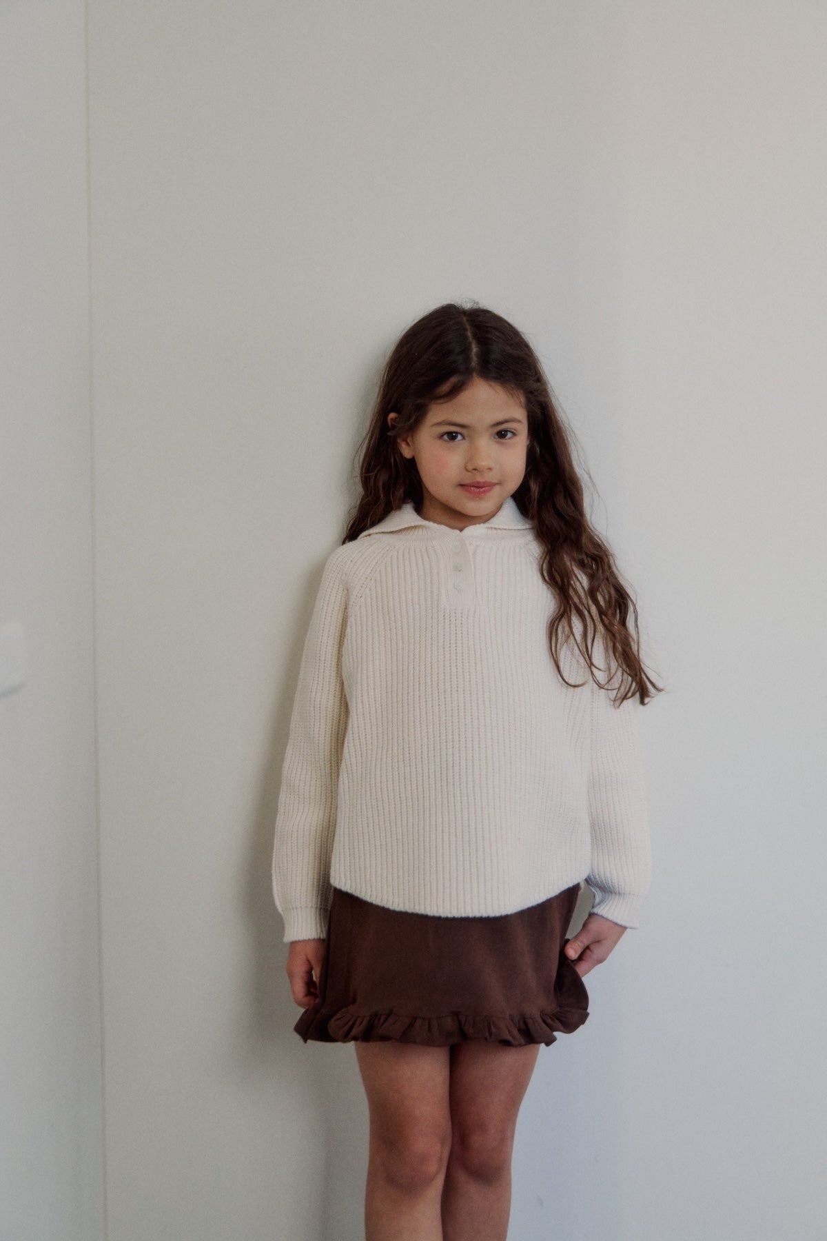 Suede frill skirt