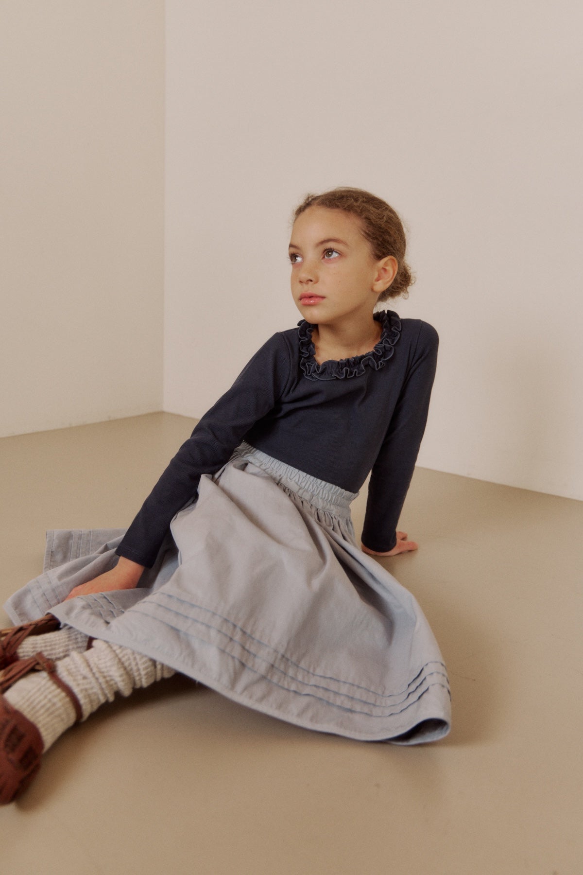 Pintuck palm skirt