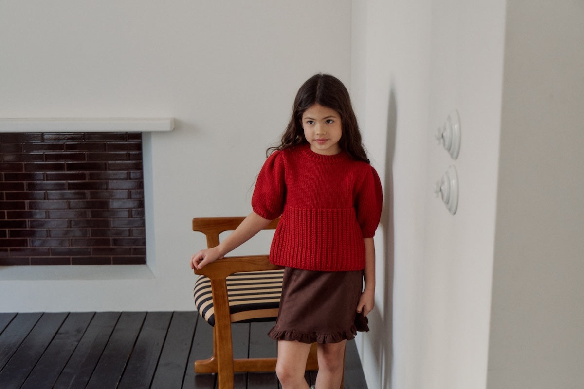 Suede frill skirt