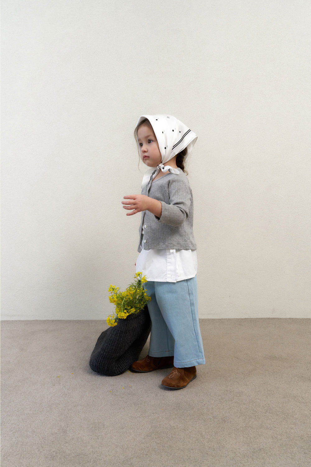 Eyelet pico cardigan