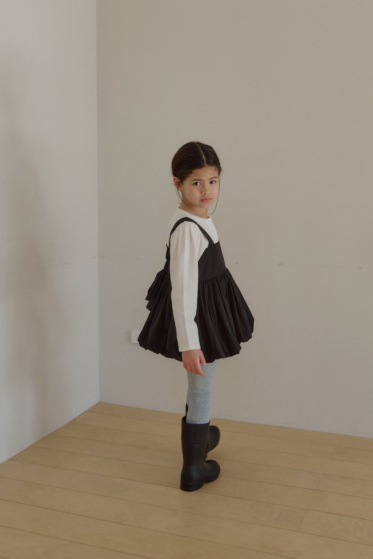 Prinballoon blouse. Black