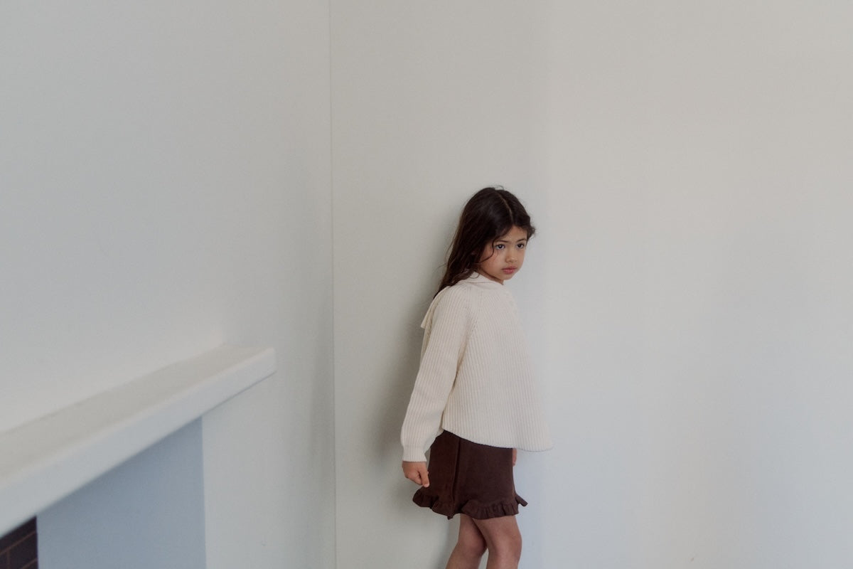 Suede frill skirt