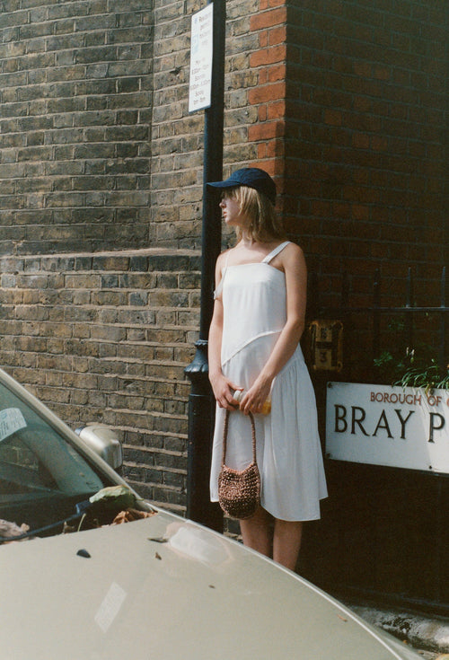 ANNA SHIRRING STRAP DRESS