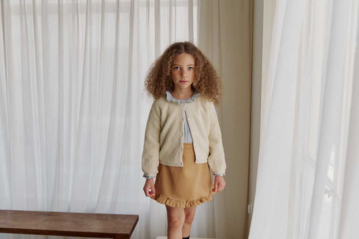 Suede frill skirt