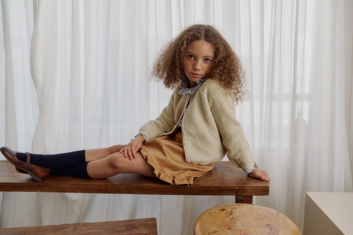 Suede frill skirt