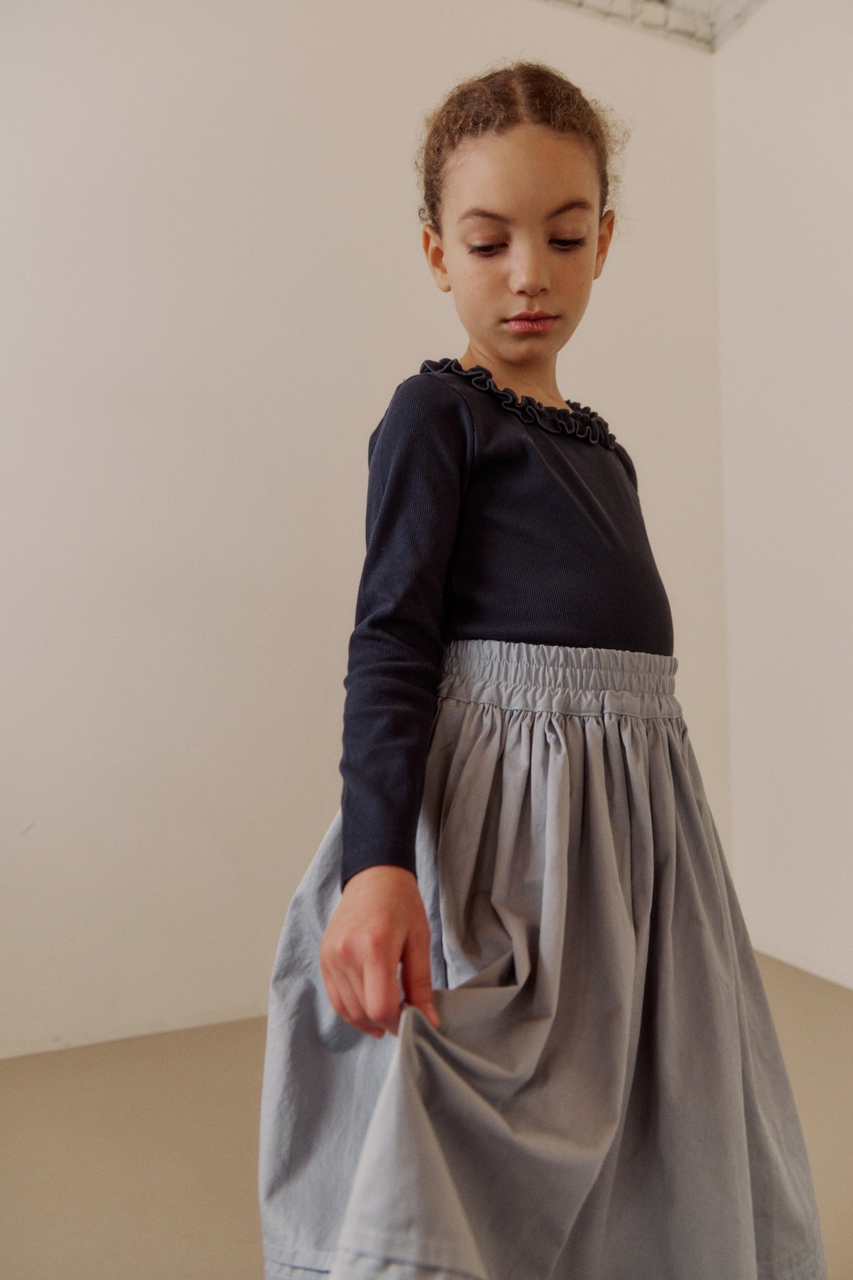 Pintuck palm skirt